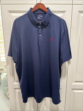 Polo by Ralph Lauren Navy Short-Sleeve Polo with Red Pony Logo